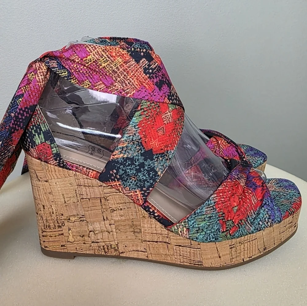IMPO Women's Orabelle Ankle Wrap Platform Wedge Sandals Olani Bright Multi, 7.5